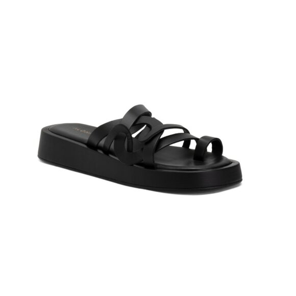 ALOHAS Black Made In Spain Leather Cool Sandals